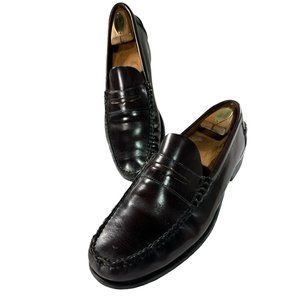 Florsheim Mens Size 10 D Burgundy Leather Slip On Penny Loafer Dress Shoes